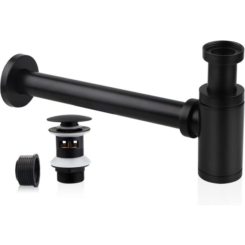 foto del prodotto lablanc sifone per lavello con scarico per lavello, sifone universale in acciaio inox da 1 1 4 x 32 mm, sifone per bagno in metallo, sifone per