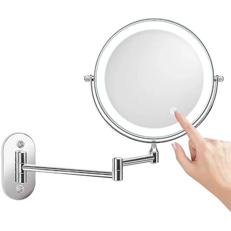 foto del prodotto lablanc specchio da trucco a led con ingrandimento da 8 pollici x10, con spegnimento automatico dopo 0,5 ore, alimentato da 4 batterie aaa non