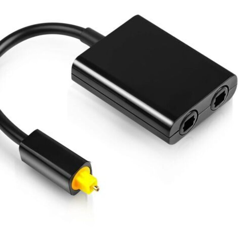 foto del prodotto lablanc splitter per cavo audio ottico 1 in 2 out, splitter per cavo audio ottico toslink, adattatore in fibra ottica, convertitore in fibra per