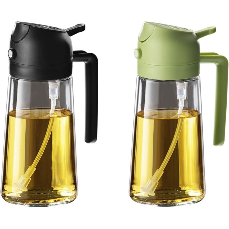 foto del prodotto lablanc spruzzatore per olio da cucina da 16 once, bottiglia per olio d oliva da 470 ml, erogatore e spruzzatore per olio 2 in 1, utensili da