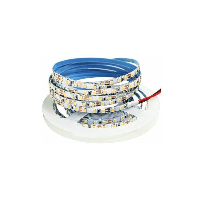 foto del prodotto lablanc striscia led 12v, 1cm di larghezza, striscia led 3000k 5m bianco caldo 2835 ip65 120 led m, 600 led totali striscia luminosa a led per