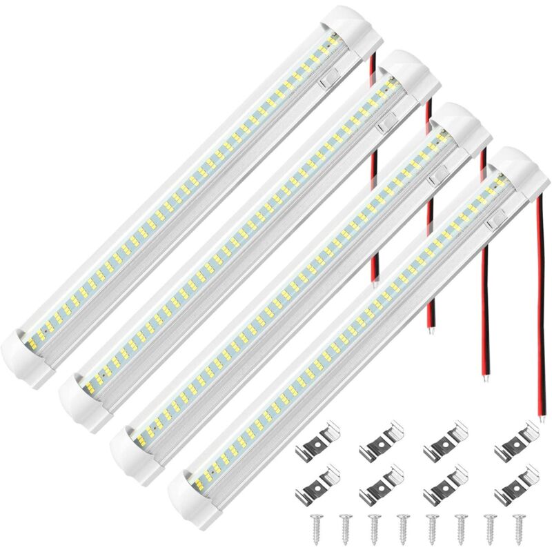 foto del prodotto lablanc striscia led smd 108 da 12 v a 80 v, per auto, per camper, camper, autobus, roulotte, cucina, bagno, illuminazione interna bianca con