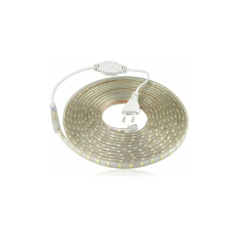 foto del prodotto lablanc striscia led, striscia led impermeabile, striscia led luminosa 220 v, striscia led impermeabile 5050 ip65, bianco caldo, larghezza 8 mm 4