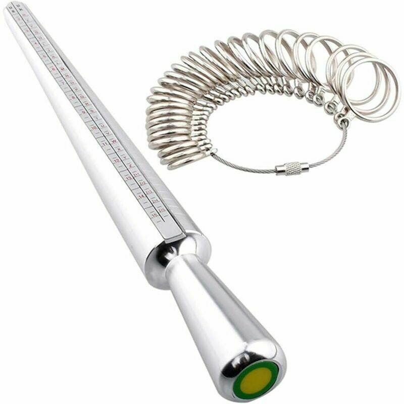 foto del prodotto lablanc strumento di misurazione per anelli, misuratore per anelli in 4 misure, mandrino in metallo e set di strumenti per la misurazione delle