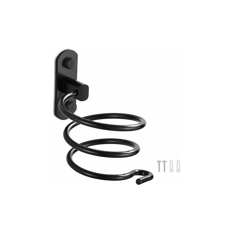 foto del prodotto lablanc supporto per asciugacapelli da parete in alluminio, supporto per cavo per cucina, bagno, accessori per il bagno nero 
