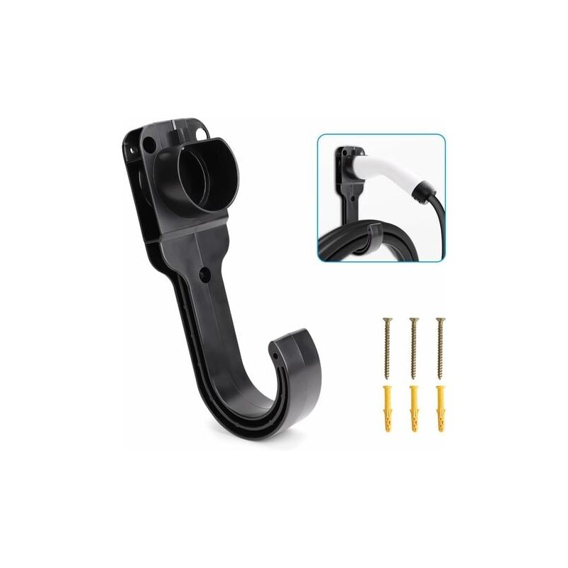 foto del prodotto lablanc supporto per cavo da parete per veicoli elettrici di tipo 2, supporto per cavo di ricarica, supporto universale 2 in 1 per caricabatterie