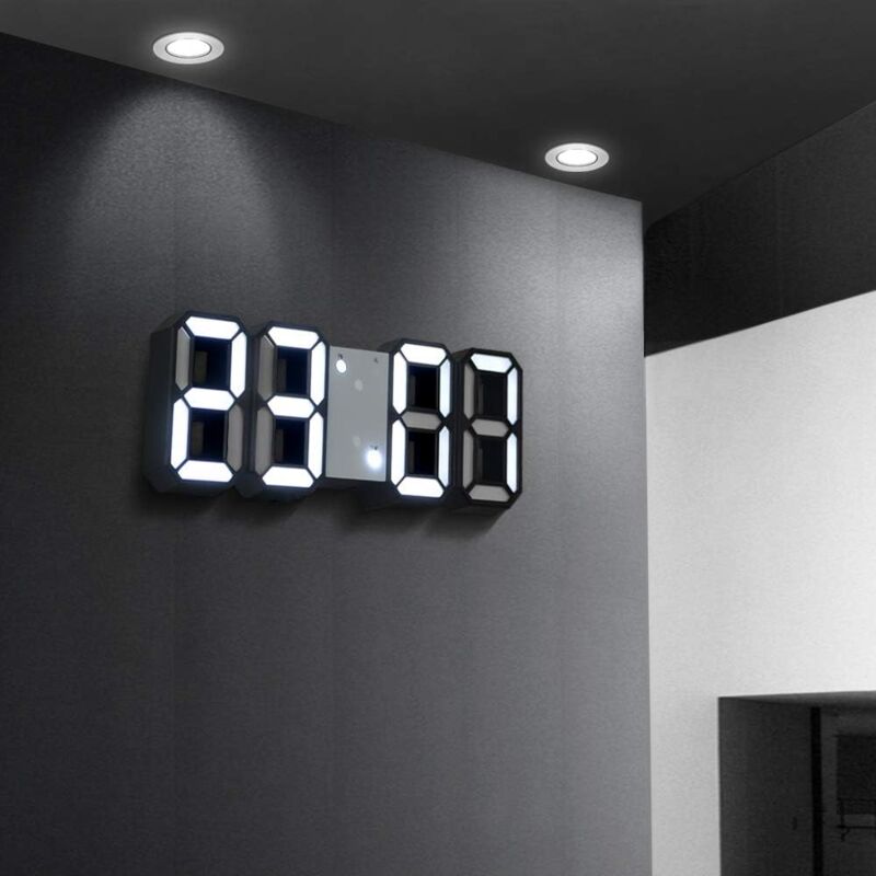 foto del prodotto lablanc sveglia digitale a led 3d, sveglia digitale, orologio da parete, moderno, per tavolo e scrivania