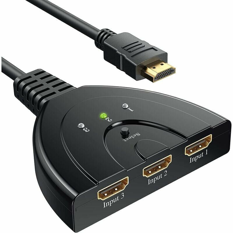 foto del prodotto lablanc switch hdmi,switch hdmi 3 porte switch hdmi selettore splitter manuale,commutatore hdmi da 3 ingressi a 1 uscita,full hd 4k 3d supportato