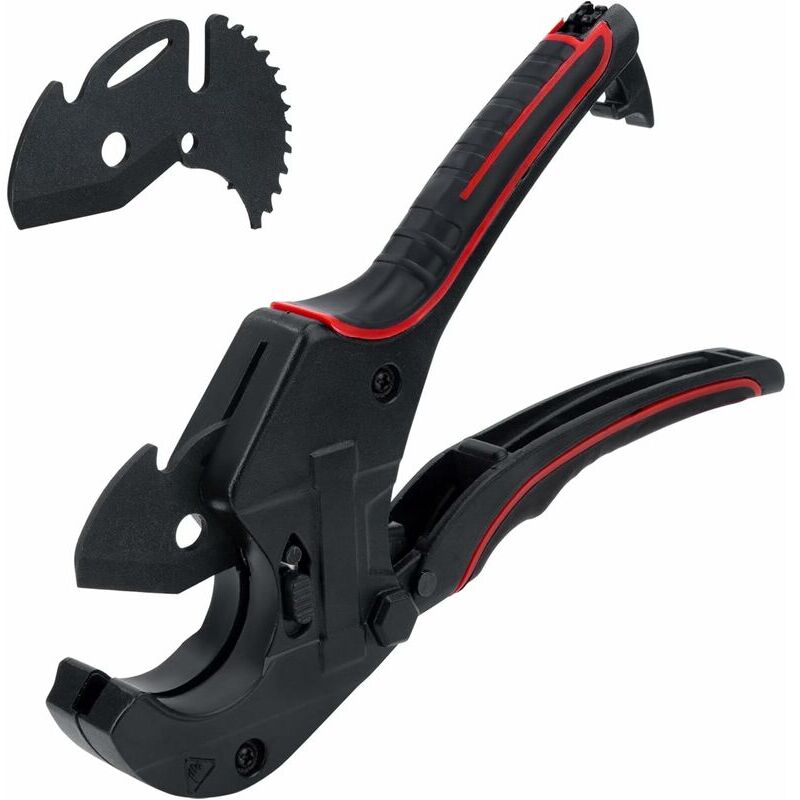 foto del prodotto lablanc tagliatubi in pvc, utensile da taglio a cricchetto in plastica con lama di ricambio, tagliatubi da 42 mm, tagliatubi per idraulici ad alta