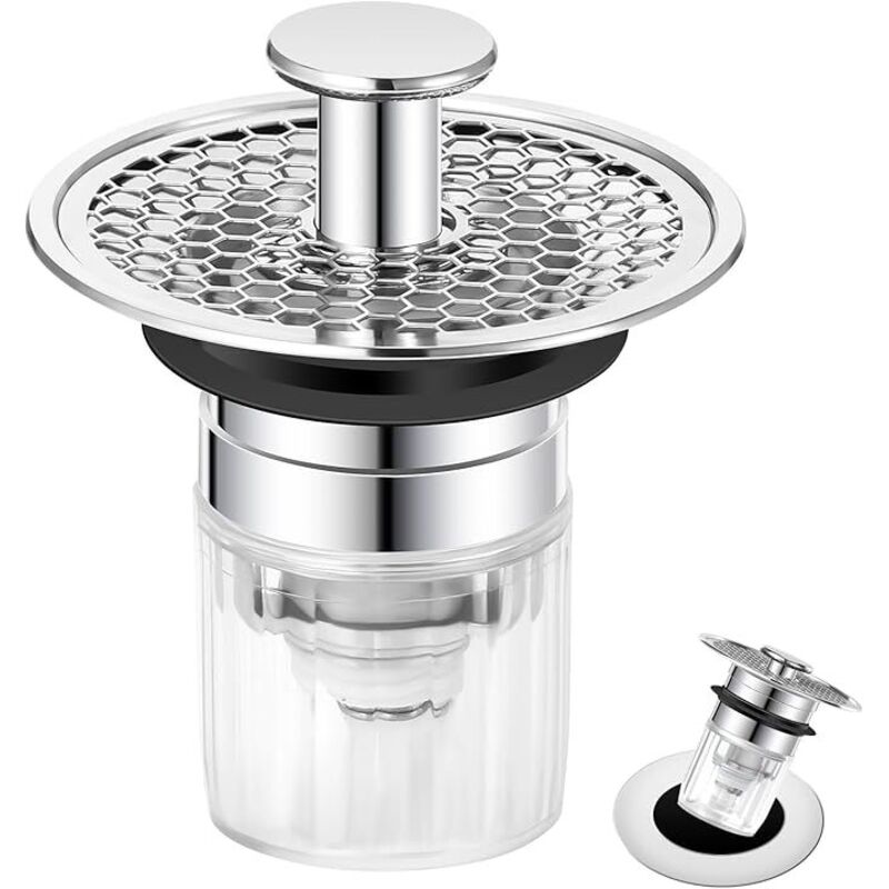 foto del prodotto lablanc tappo per lavandino, tappo per lavandino del bagno 32 42 mm, tappo universale a scomparsa per lavandino, tappo per lavandino del bagno e