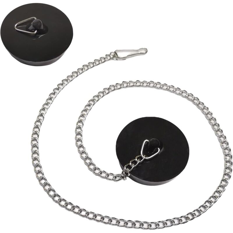 foto del prodotto lablanc tappo universale per vasca da bagno 2 pezzi , tappo per lavandino con catena a sfere da 50 cm, da 45,6 a 42 mm, tappo per lavello da
