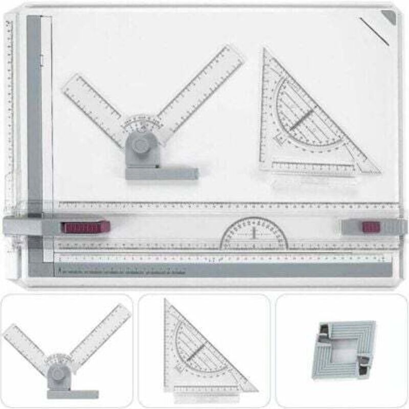foto del prodotto lablanc tavolo da disegno a3 metrico 51 x 36,5 cm tavolo da disegno per architetti con movimento parallelo e angolo regolabile