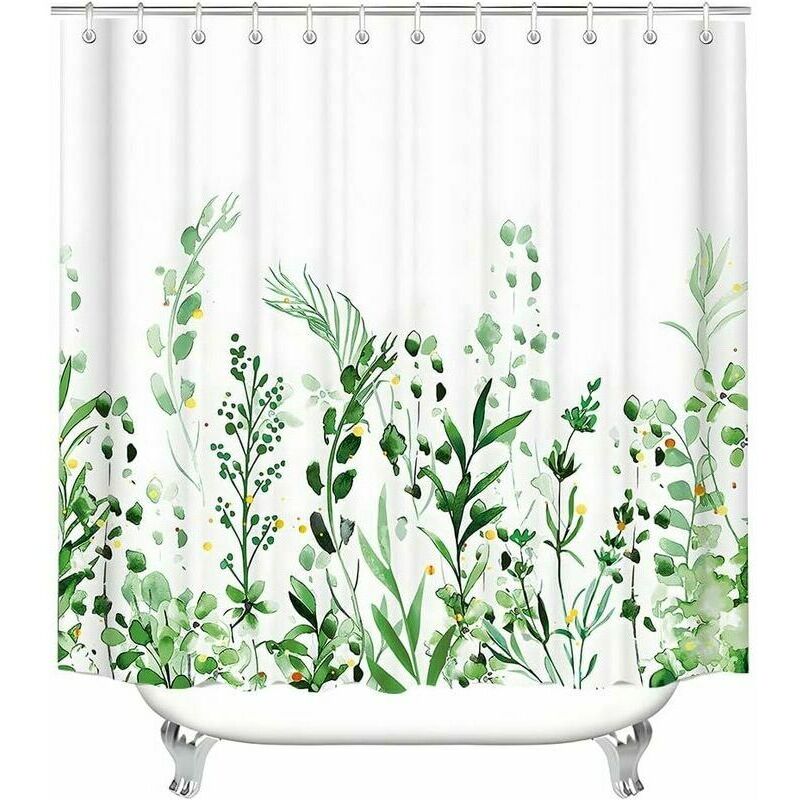 foto del prodotto lablanc tenda da doccia 180x200 cm, antimuffa, impermeabile, con fiori, orlo appesantito, in tessuto di poliestere lavabile, per bagno e vasca, con