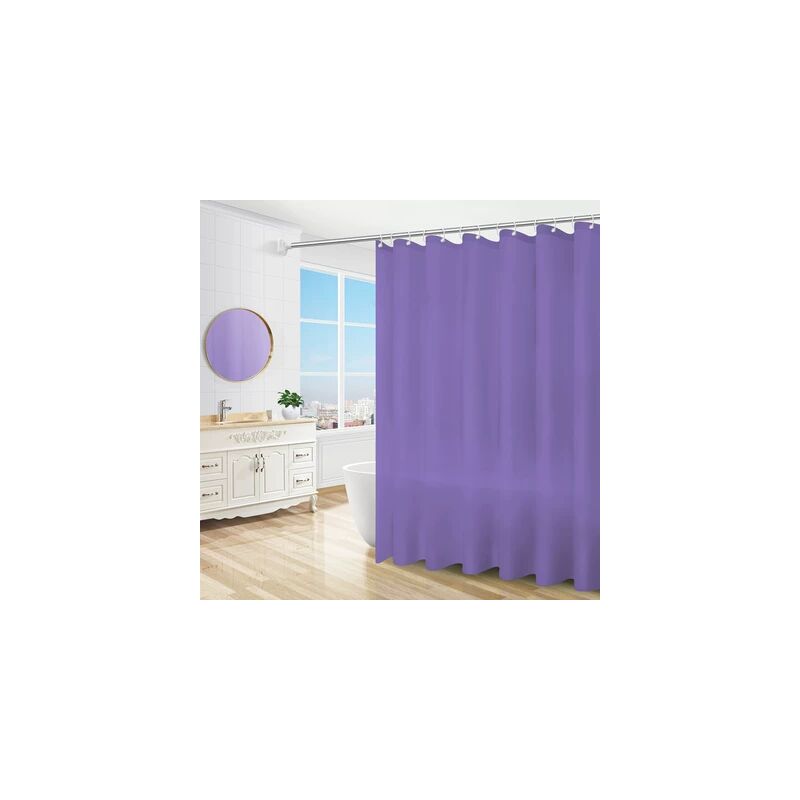 foto del prodotto lablanc tenda da doccia color malva, 180 x 180 cm, tessuto in poliestere, impermeabile, lavabile in lavatrice, antimuffa, con 12 ganci