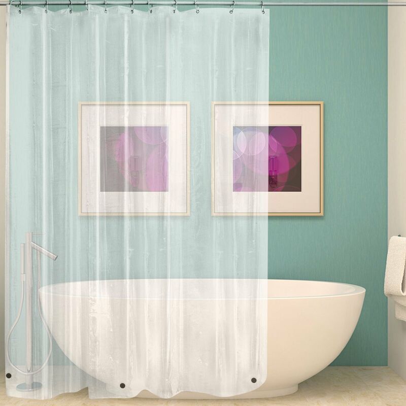 foto del prodotto lablanc tenda da doccia trasparente in peva, antimuffa e impermeabile, con 12 ganci per il bagno, 180x180 cm