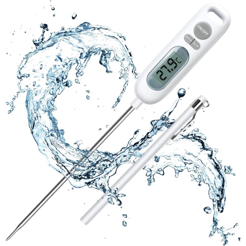 foto del prodotto lablanc termometro da cucina, sonda da cucina lunga 141 mm, termometro digitale per alimenti, per barbecue, pasticceria, carne, zucchero e liquidi.