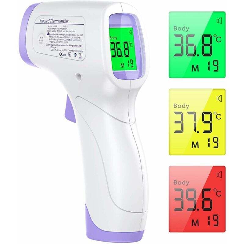 foto del prodotto lablanc termometro frontale per adulti, termometro senza contatto con display lcd, termometro a infrarossi per la fronte di neonati, bambini e