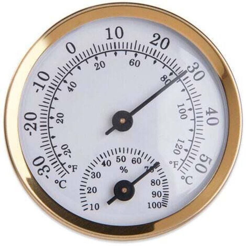 foto del prodotto lablanc termometro igrometro analogico per interni, display umidit e temperatura, oro
