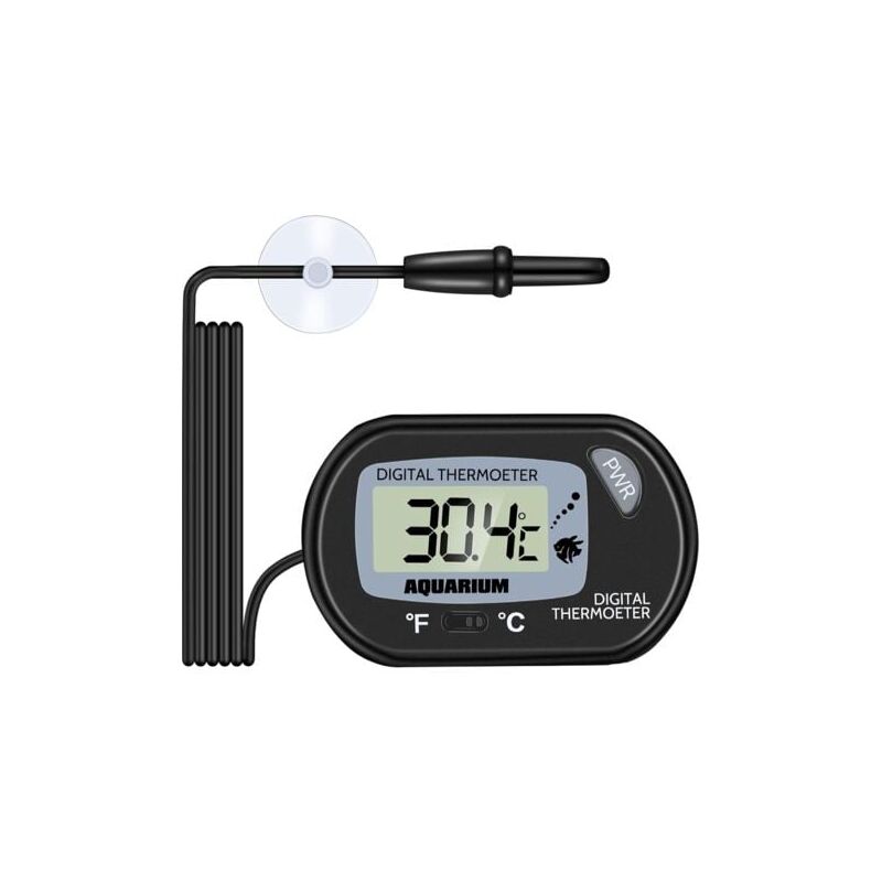 foto del prodotto lablanc termometro per acquario, termometro digitale lcd per acquario con ventosa e sonda a immersione per acquario e terrario