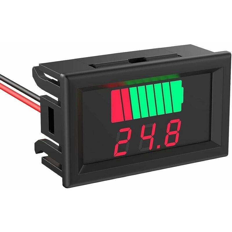 foto del prodotto lablanc tester per batteria dc 12v, 24v, 36v, 48v, 72v, indicatore di tensione e capacit della batteria 2 in 1, lettore di tensione della batteria