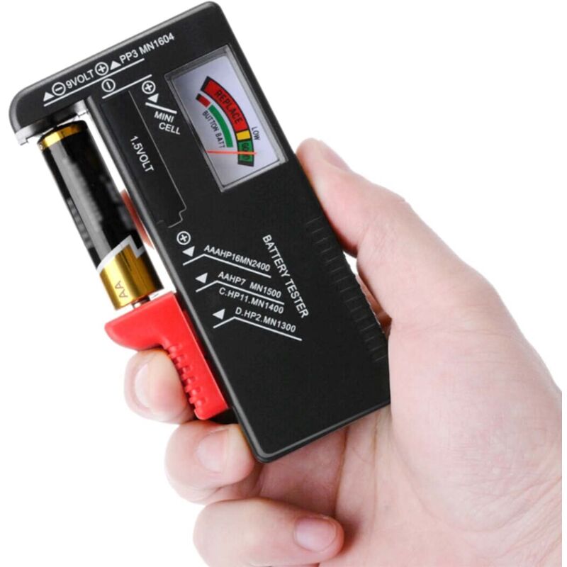 foto del prodotto lablanc tester universale per batterie, tester digitale per batterie aa aaa cd 9v, tester di tensione per batterie da 1,5v
