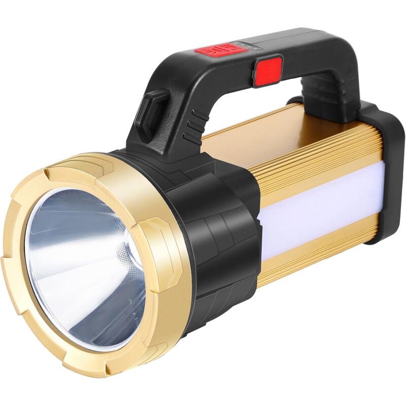 foto del prodotto lablanc torcia led ricaricabile super luminosa, 2 modalit di illuminazione, torcia led con luce principale e luce laterale, lanterna portatile,