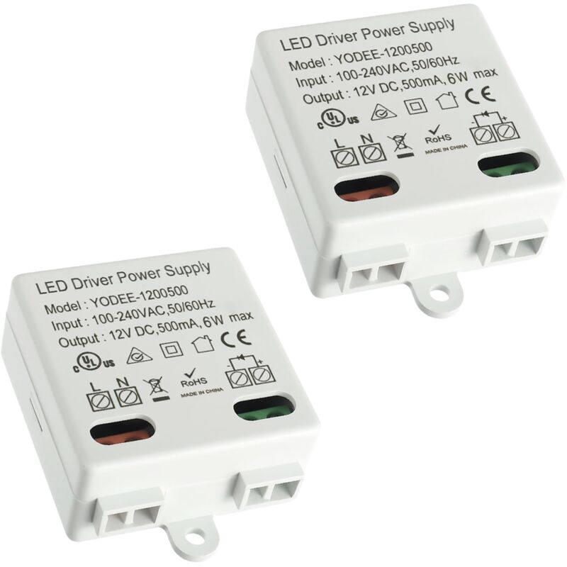 foto del prodotto lablanc trasformatore driver led mini 12v dc 6w per luci led a bassa tensione da 12v o altre fonti di alimentazione. piccolo e piatto. nessun