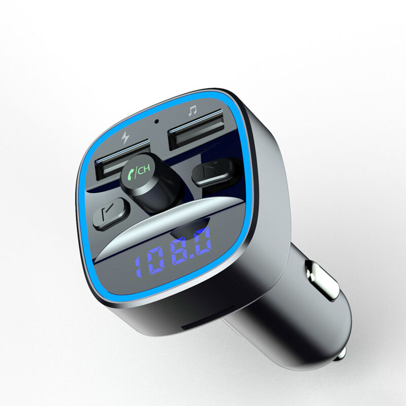 foto del prodotto lablanc trasmettitore fm bluetooth per auto, lettore mp3, kit adattatore radio wireless, trasmettitore fm per auto, caricabatteria per chiamate in