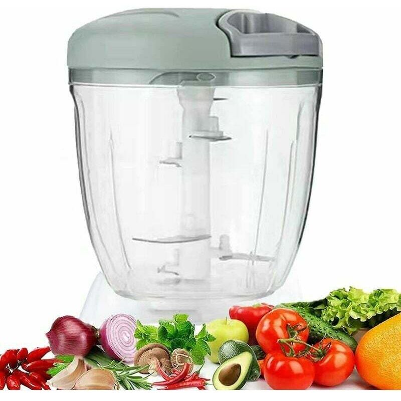 foto del prodotto lablanc tritatutto manuale da 5 secondi, 900 ml, trita, taglia, mescola, verdure, noci, cipolle, lame in acciaio inox, cottura facile e veloce