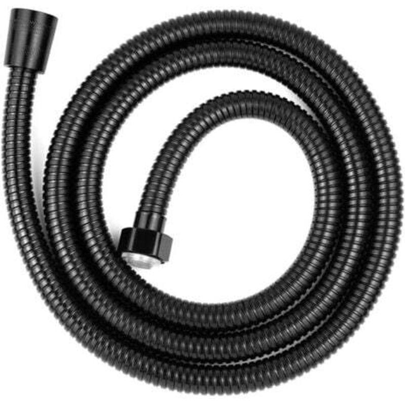 foto del prodotto lablanc tubo flessibile doccia universale 2m in acciaio inox nero, antitorsione e anticorrosione g1 2