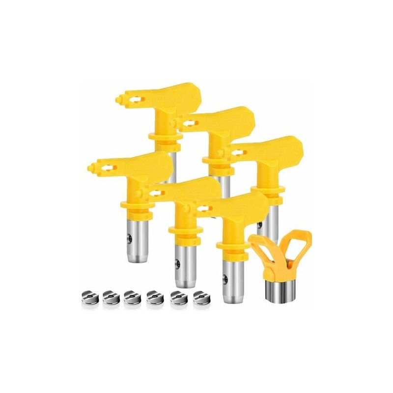 foto del prodotto lablanc ugello airless da 6 pezzi, ugello airless per pistola a spruzzo ad alta pressione tipo 413, 415, 417, 419, 423, 425 