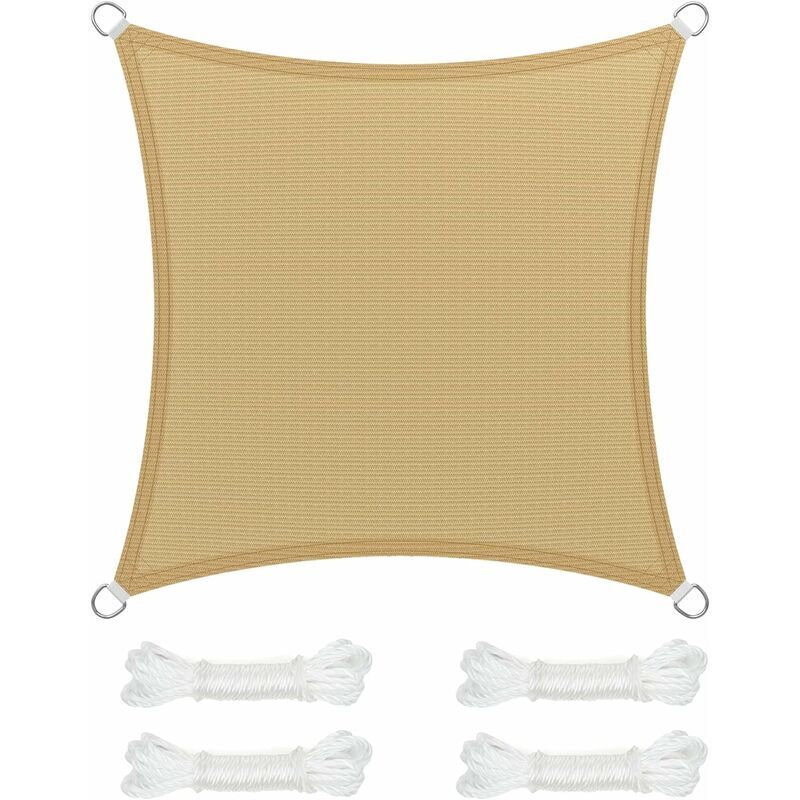 foto del prodotto lablanc vela ombreggiante 3 x 3 m, protezione solare in tessuto hdpe, traspirante, permeabile all acqua, per terrazza, giardino, balcone,