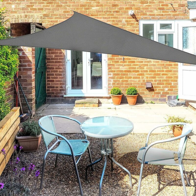 foto del prodotto lablanc vela ombreggiante triangolare 2x2x2m grigia, impermeabile, protezione uv al 95 , per esterni, patio, giardino, campeggio, feste, piscina,