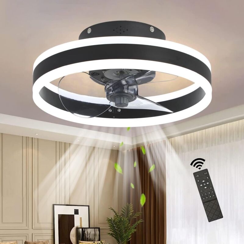 foto del prodotto lablanc ventilatore da soffitto con illuminazione, ventilatore da soffitto silenzioso con luce e telecomando, 6 velocit , moderno ventilatore da