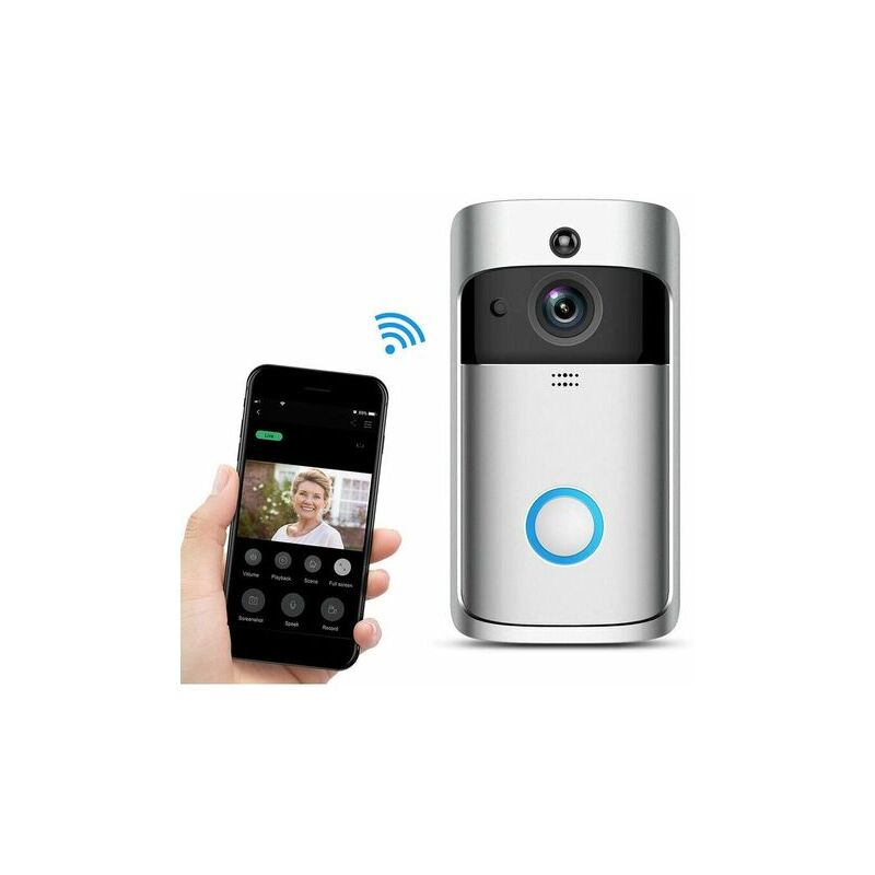foto del prodotto lablanc videocitofono wi fi wireless per ios e android argento 