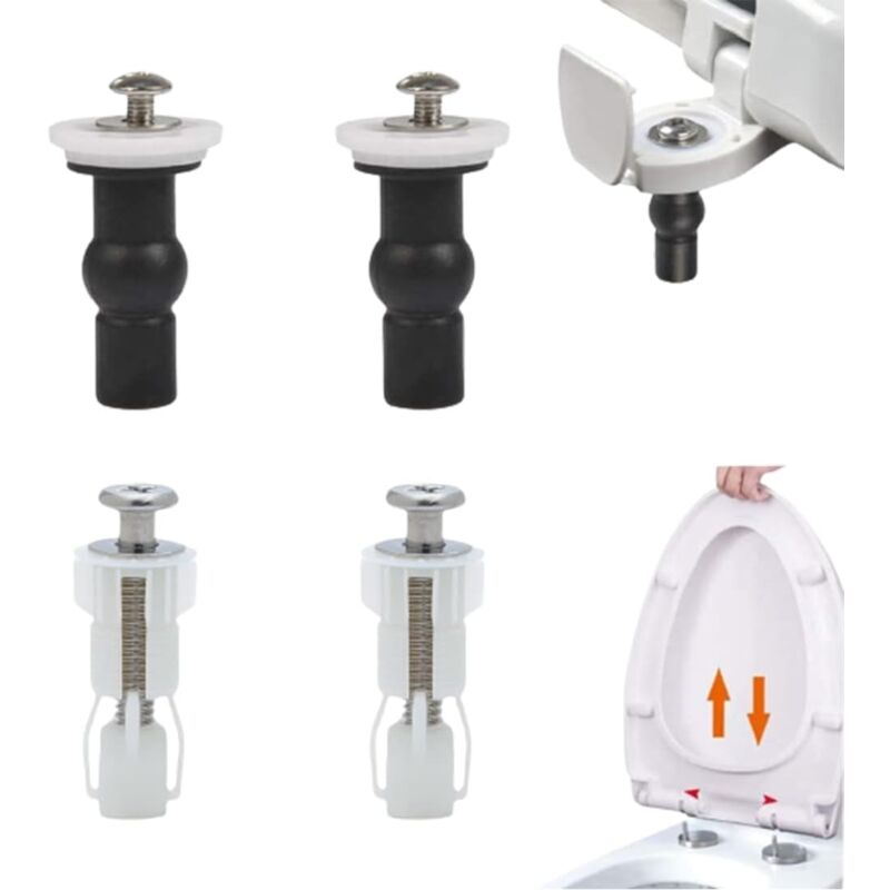 foto del prodotto lablanc viti di fissaggio per sedile wc, cerniere per fissaggio sedile wc, 4 pezzi di fissaggio universale per sedile wc, fissaggio a cerniera per