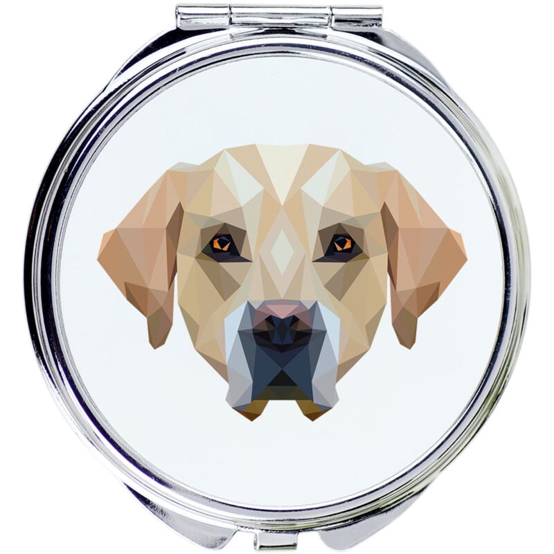 foto del prodotto labrador retriever specchio con foto e scritta geometrica di art dog
