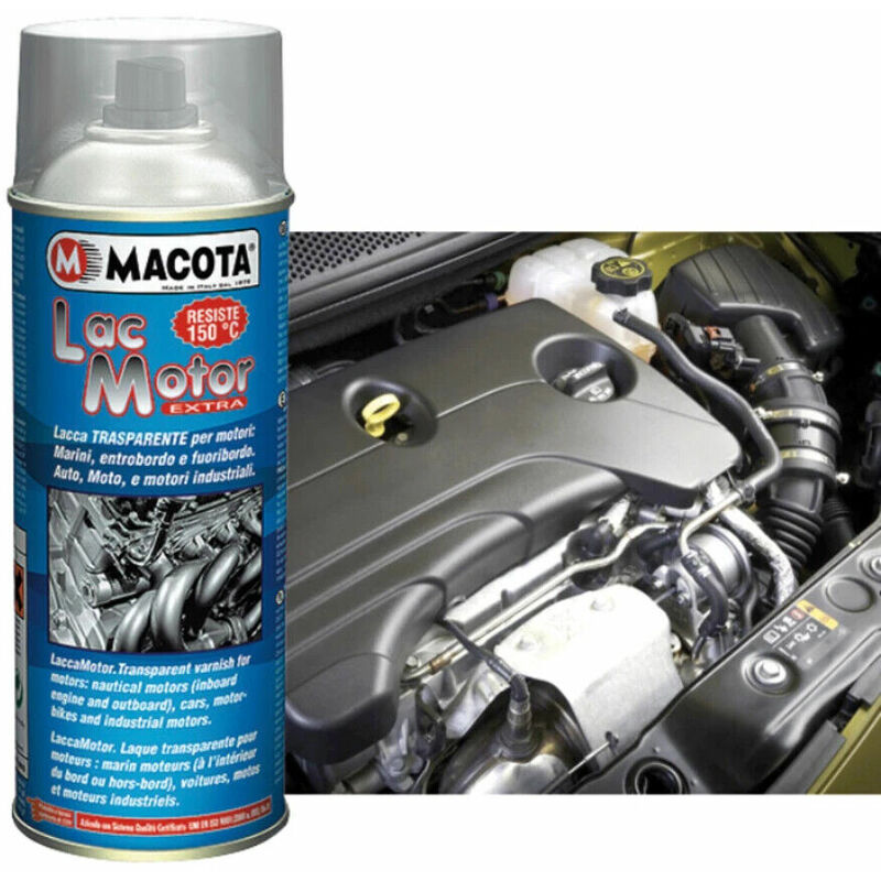 foto del prodotto lac motor lacca protettiva trasparente per motori marini auto moto 400 ml macota