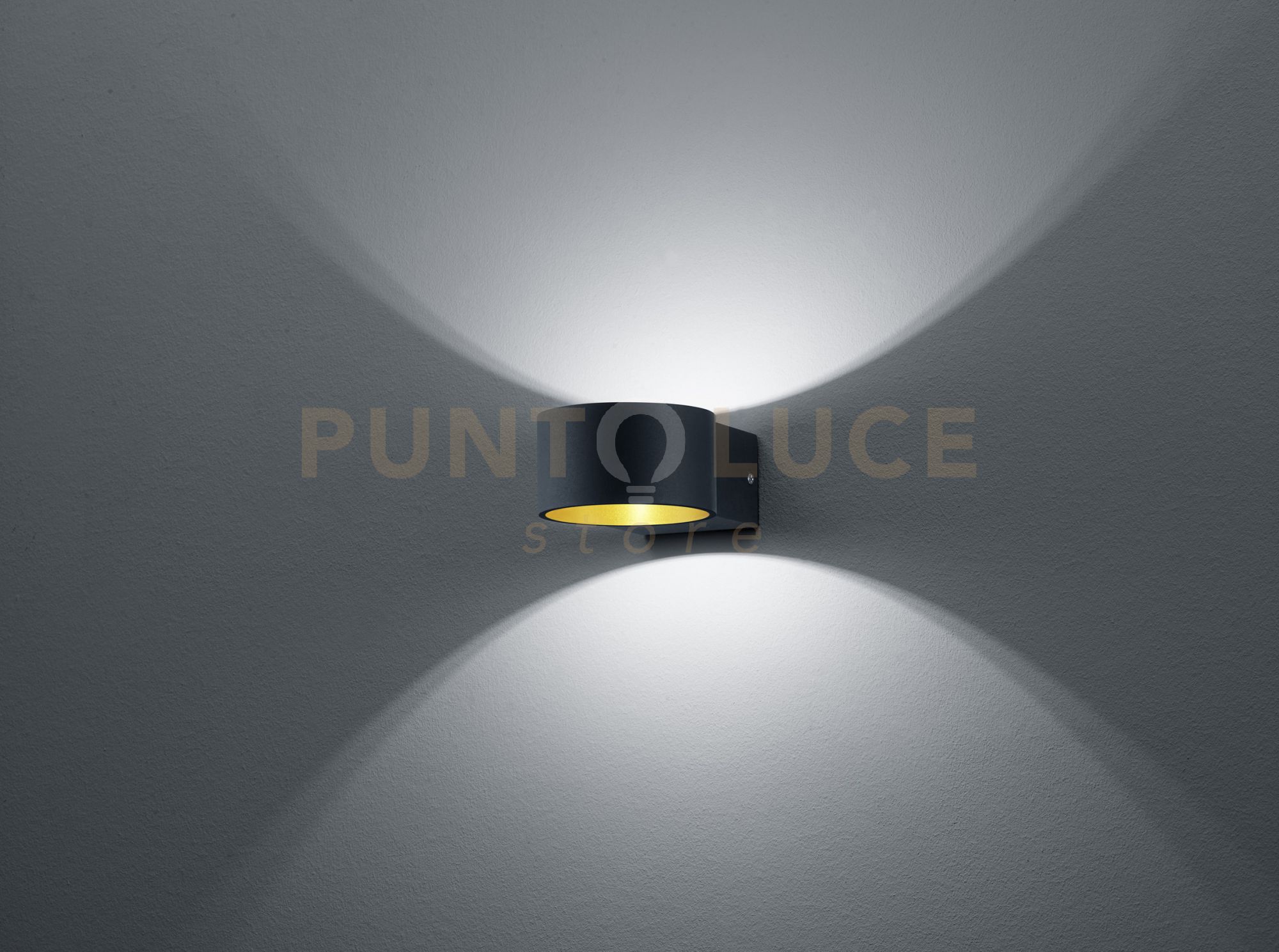 foto del prodotto lacapo applique led 4,3w 430lm, 3000k nera interno oro d. 10cm p. 15cm