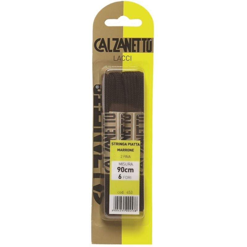 foto del prodotto lacci piatti cm.90 marroni - blister 2 paia