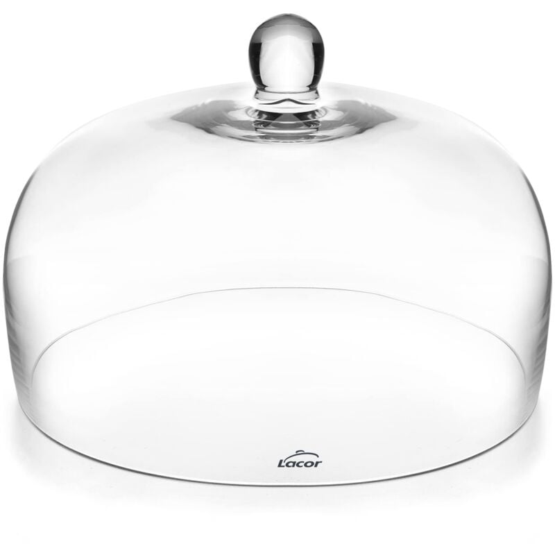 foto del prodotto lacor 61806 campana copri piatti, protegge, ideale per conservare e presentare alimenti, vetro borosilicato, molto resistente, 25, altezza 14 cm,