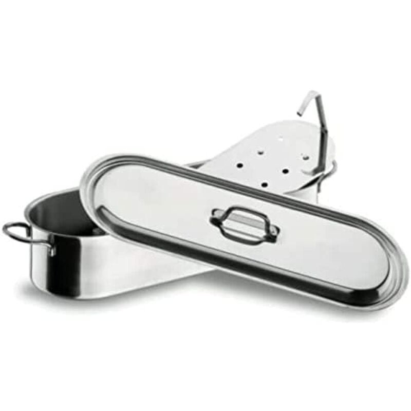 foto del prodotto lacor pesciera con griglia, acciaio inossidabile, argento, 50 cm