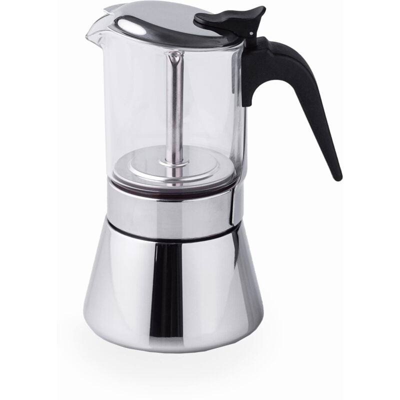 foto del prodotto lacor siena caffettiera italiana, caffettiera espressa, acciaio inox 18 e 10, tutte adatte al fuoco compresa l induzione, capacit 10 tazze, finitura