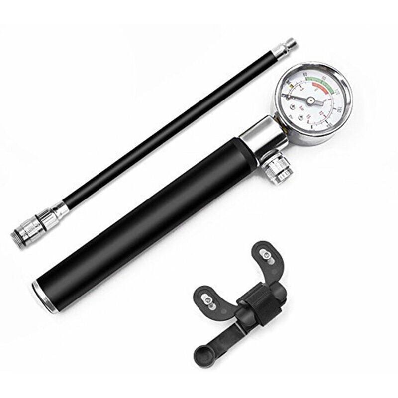 foto del prodotto ladac e kit di riparazione pneumatici per bici con mini pompa per bici con manometro ad alta pressione 210 psi, pompa portatile per bici da