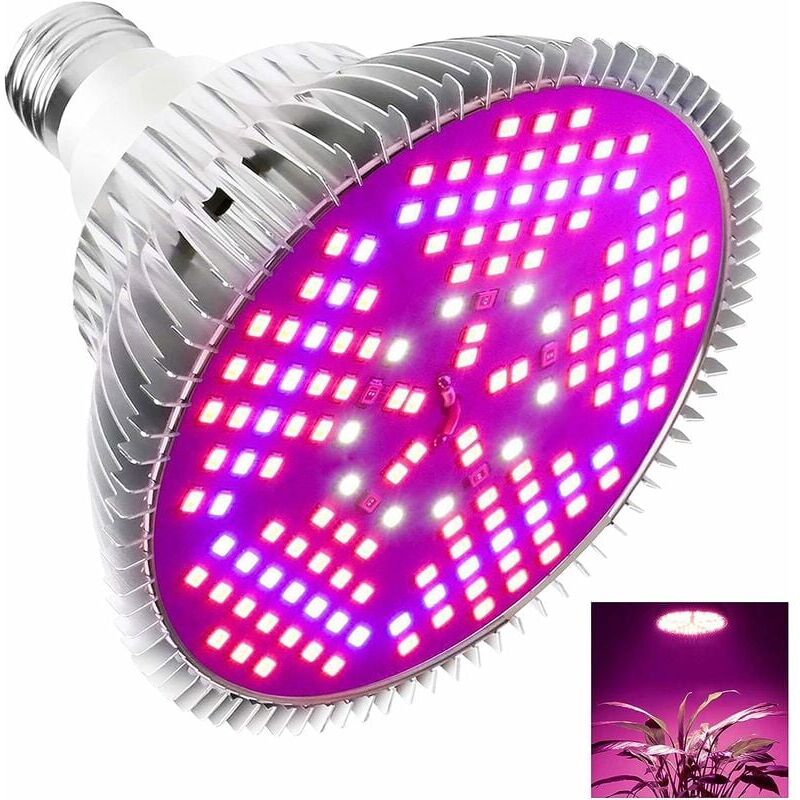 foto del prodotto ladac e lampada per piante, 100 w e27 led a spettro completo per la crescita delle piante, lampada per la crescita di fiori e ortaggi da