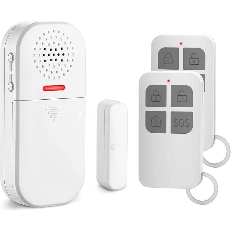 foto del prodotto lafomukea allarme per porte e finestre, 2 telecomandi, sirena da 130 db, volume regolabile, 5 modalit di allarme, sensore di sicurezza magnetico,