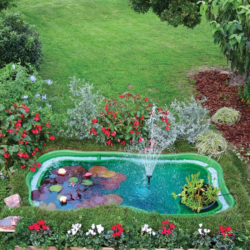 foto del prodotto laghetto artificiale da giardino 235x140x60 cm in polietilene 1000 litri verde