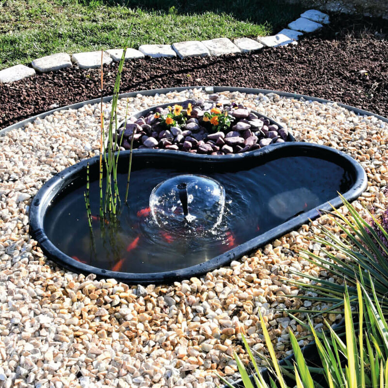 foto del prodotto laghetto artificiale nero da giardino 113x74x45 cm 150 litri