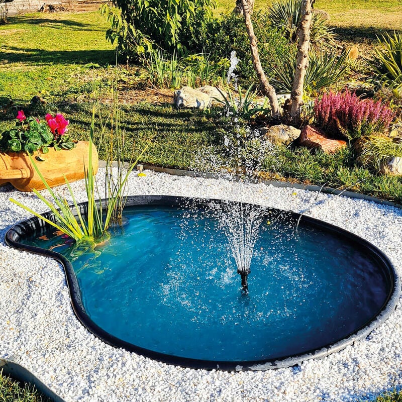 foto del prodotto laghetto artificiale nero da giardino 195x140x50 cm 780 litri