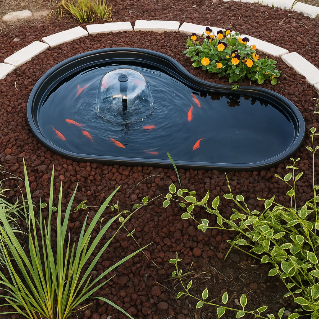 foto del prodotto laghetto da giardino fusine nero litri 150 dimensioni cm 113x74x h 45